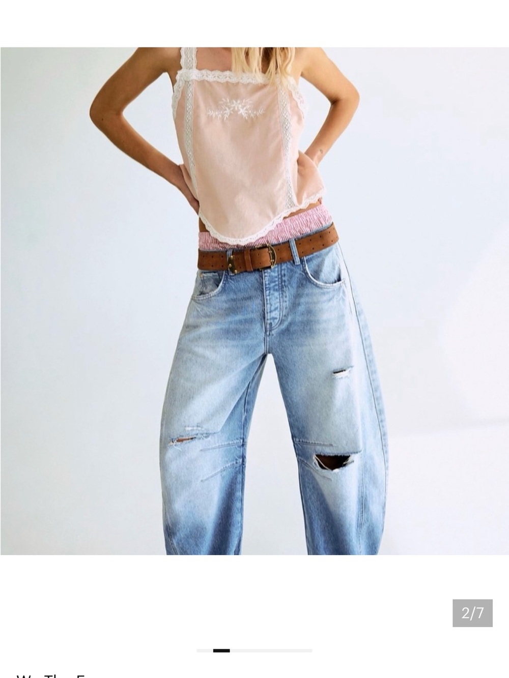 Free people We The Free Good Luck mid rise barrel Jeans Size 31